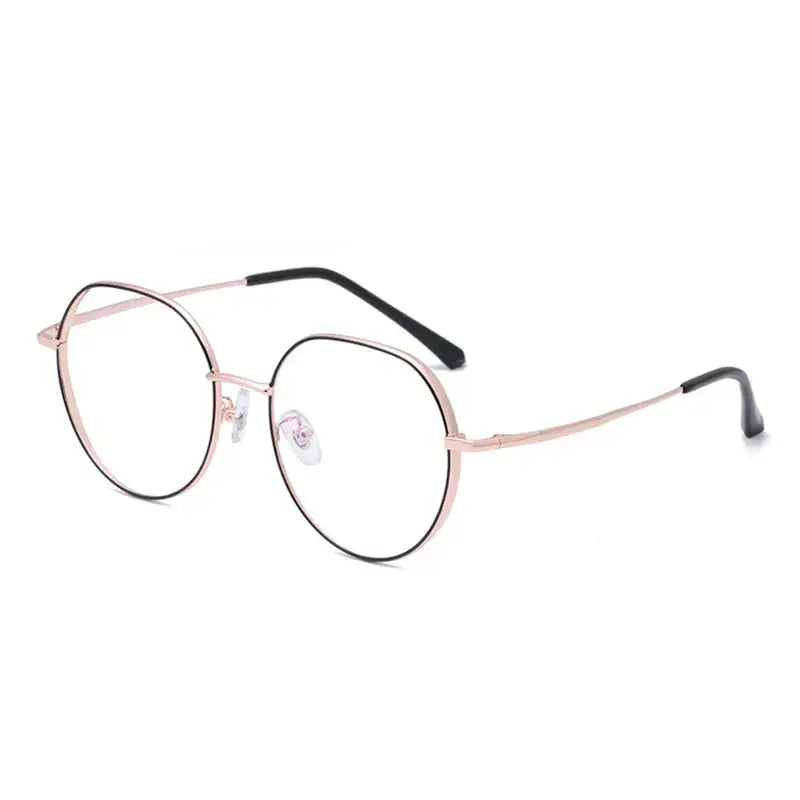 Women's Round Full Rim Titanium Flat Top Prescription Glasses 471122 — view 5 | Rx Spectacle