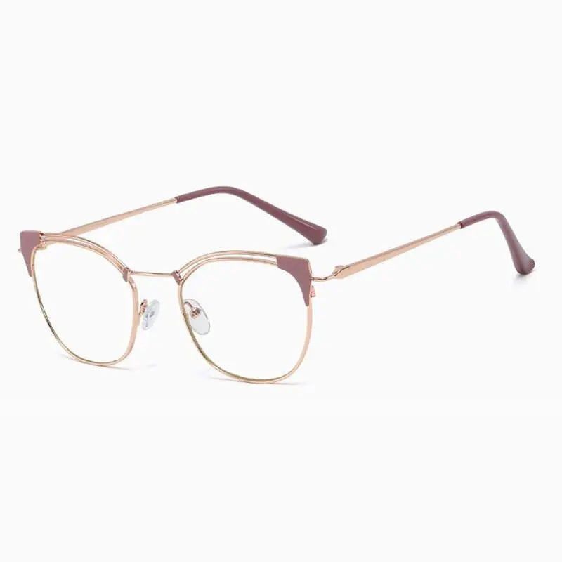 Unisex Cat Eye Full Rim Alloy Prescription Glasses L95537 — view 4 | Rx Spectacle