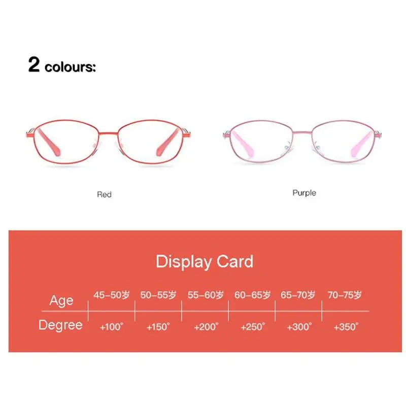 Women's Rectangular Full Rim Alloy Reading Glasses 9002 — view 7 | Rx Spectacle