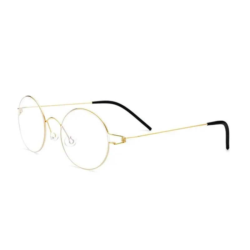 Unisex Round Full Rim Titanium Screwless Prescription Glasses 28607 — view 5 | Rx Spectacle