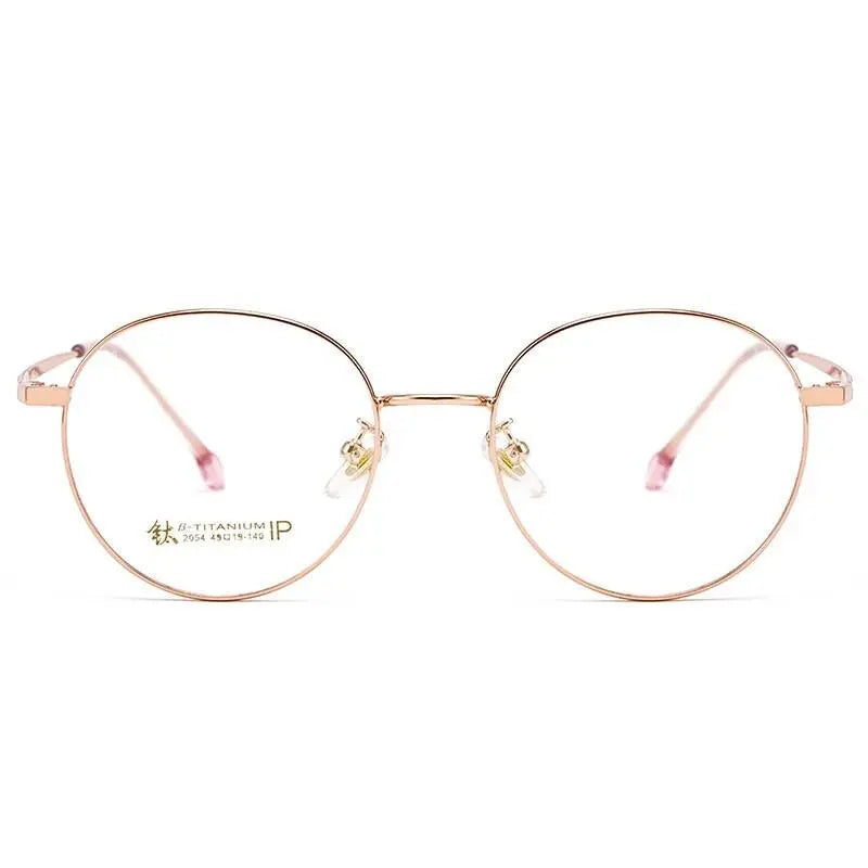 Women's Round Full Rim Titanium Prescription Glasses 2054 — view 6 | Rx Spectacle