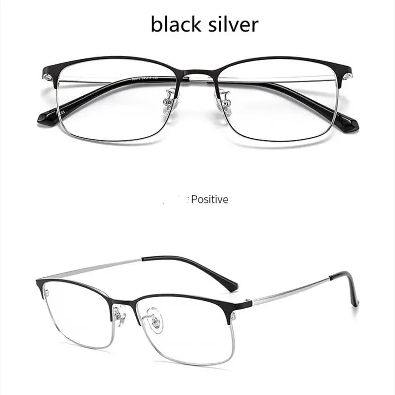 Unisex Square Full Rim Alloy Reading Glasses 38010 — view 9 | Rx Spectacle
