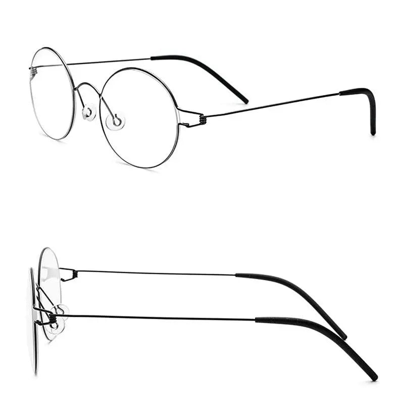 Unisex Round Full Rim Titanium Screwless Prescription Glasses 28607 — view 7 | Rx Spectacle