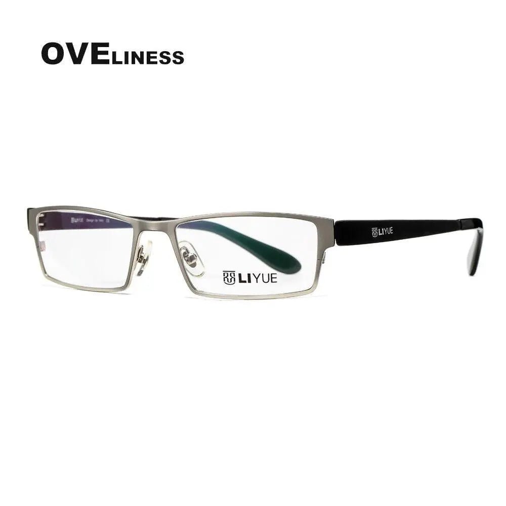 Men's Square Full Rim Alloy Prescription Glasses P9020 — view 4 | Rx Spectacle