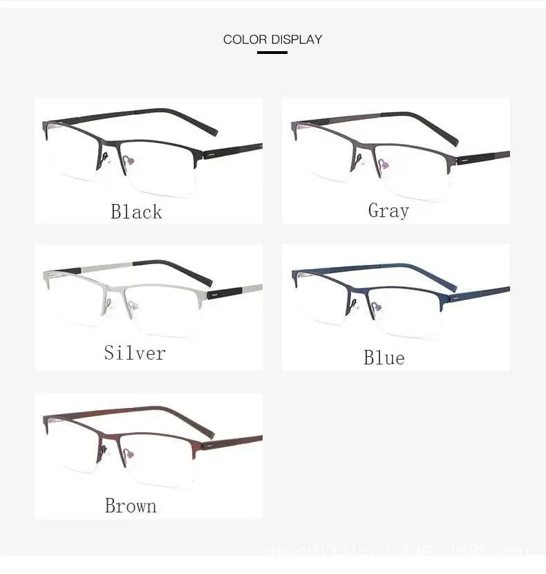 Unisex Square Semi-Rimless Alloy Prescription Glasses 8839 — view 13 | Rx Spectacle