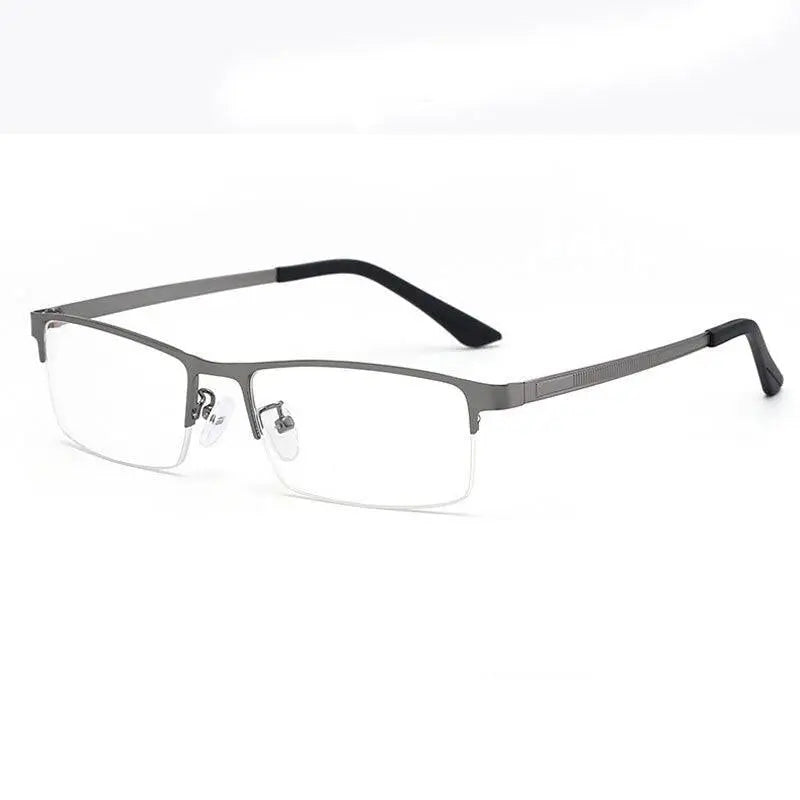 Unisex Square Semi-Rimless Alloy Prescription Glasses 88121 — view 3 | Rx Spectacle