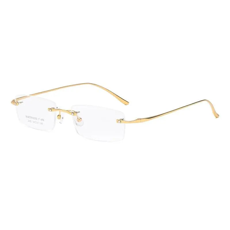 Unisex Square Rimless Titanium Prescription Glasses 2230 — view 10 | Rx Spectacle