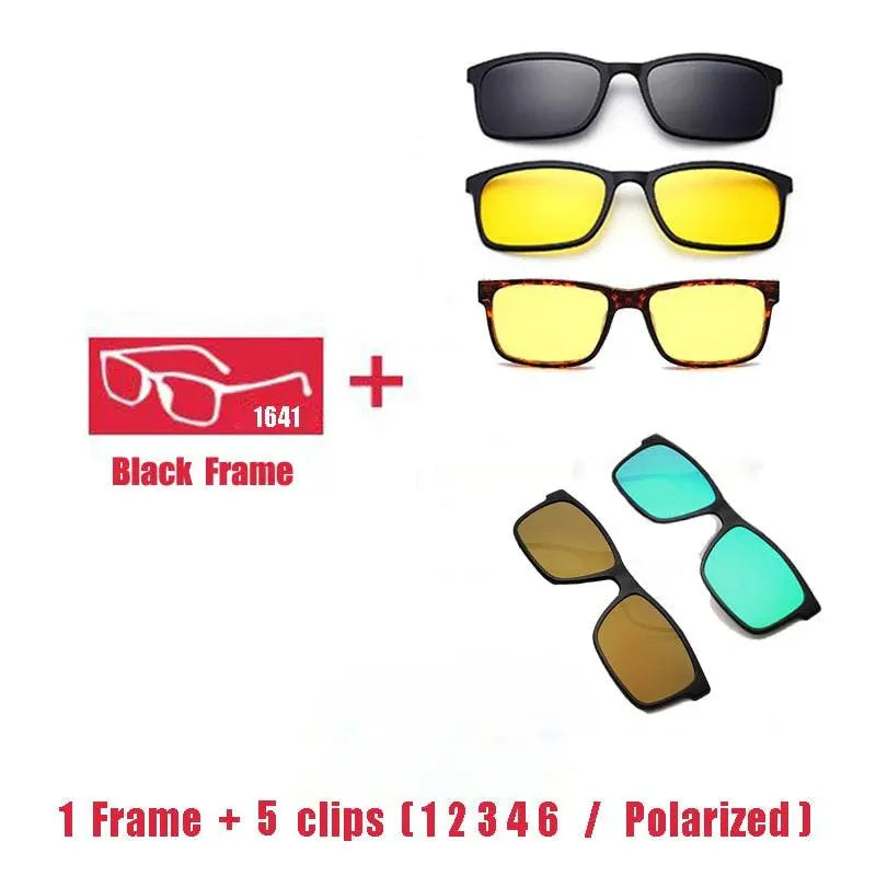 Unisex Square Full Rim Titanium Clip-On Prescription Glasses 1641 — view 8 | Rx Spectacle