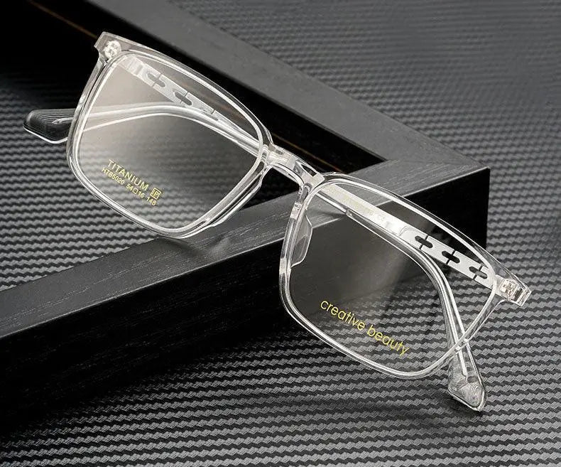 Men's Square Full Rim Titanium Prescription Glasses 5020 — view 1 | Rx Spectacle
