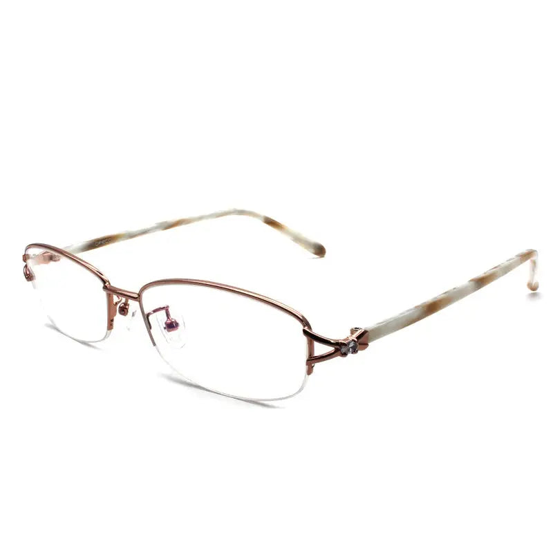 Women's Square Semi-Rimless Alloy Prescription Glasses 93066 — view 4 | Rx Spectacle