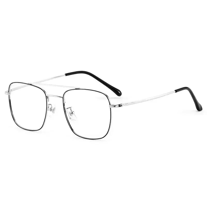 Unisex Square Full Rim Titanium Double Bridge Prescription Glasses 860670 — view 4 | Rx Spectacle