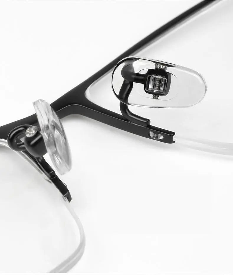 Men's Square Semi-Rimless Titanium Prescription Glasses Ej8606 — view 14 | Rx Spectacle