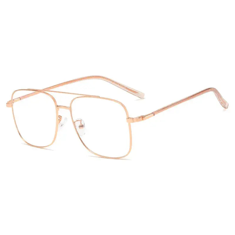 Women's Square Full Rim Alloy Double Bridge Prescription Glasses 291804 — view 7 | Rx Spectacle