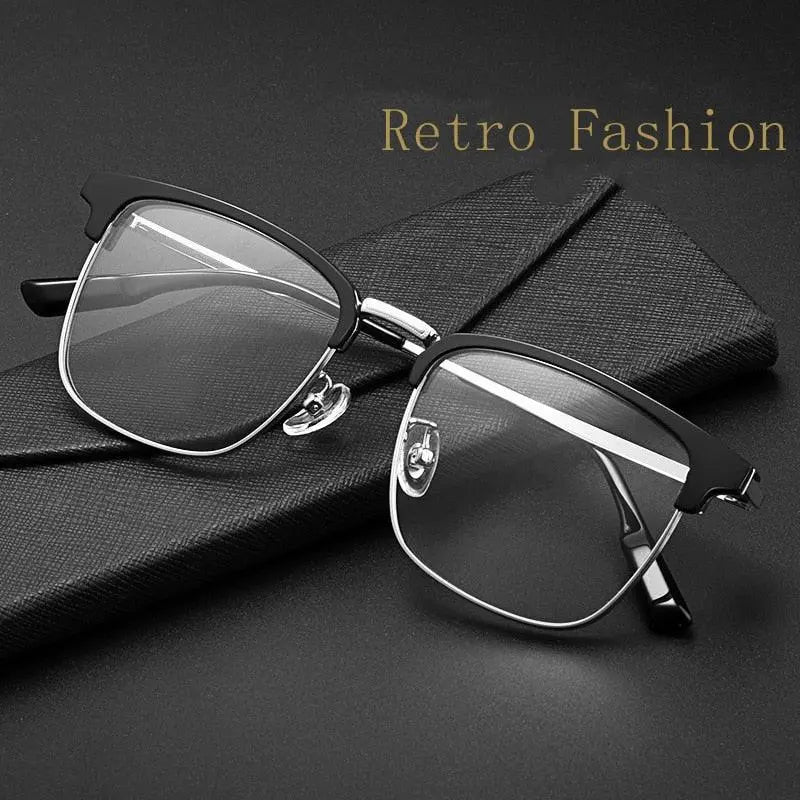 Men's Square Full Rim Titanium Prescription Glasses 2312YJ — view 8 | Rx Spectacle