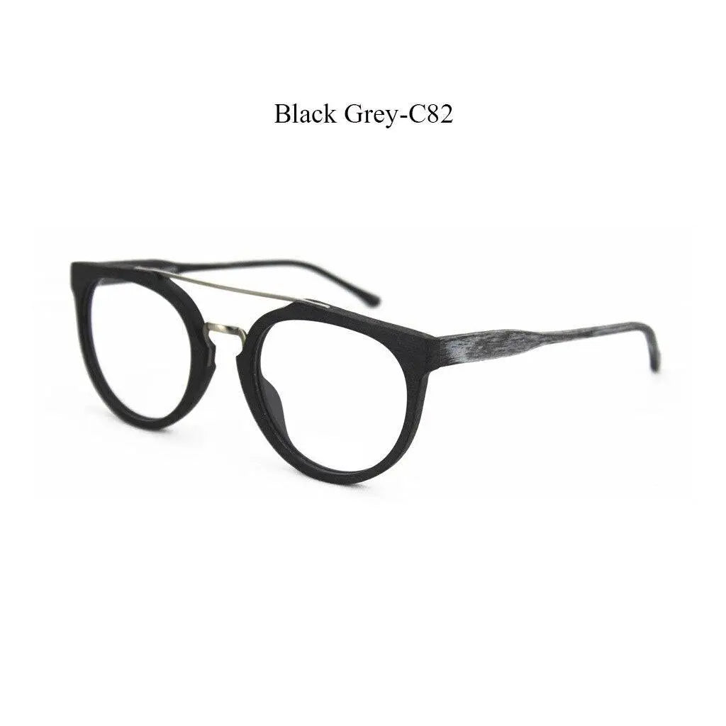 Unisex Round Full Rim Acetate Double Bridge Prescription Glasses Spr09 — view 8 | Rx Spectacle