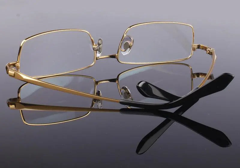 Men's Rectangular Full Rim Titanium Prescription Glasses 9867 — view 15 | Rx Spectacle