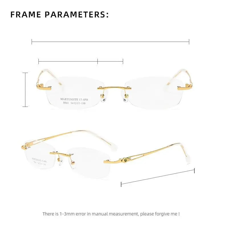 Women's Rimless Titanium Prescription Glasses 5901 — view 5 | Rx Spectacle