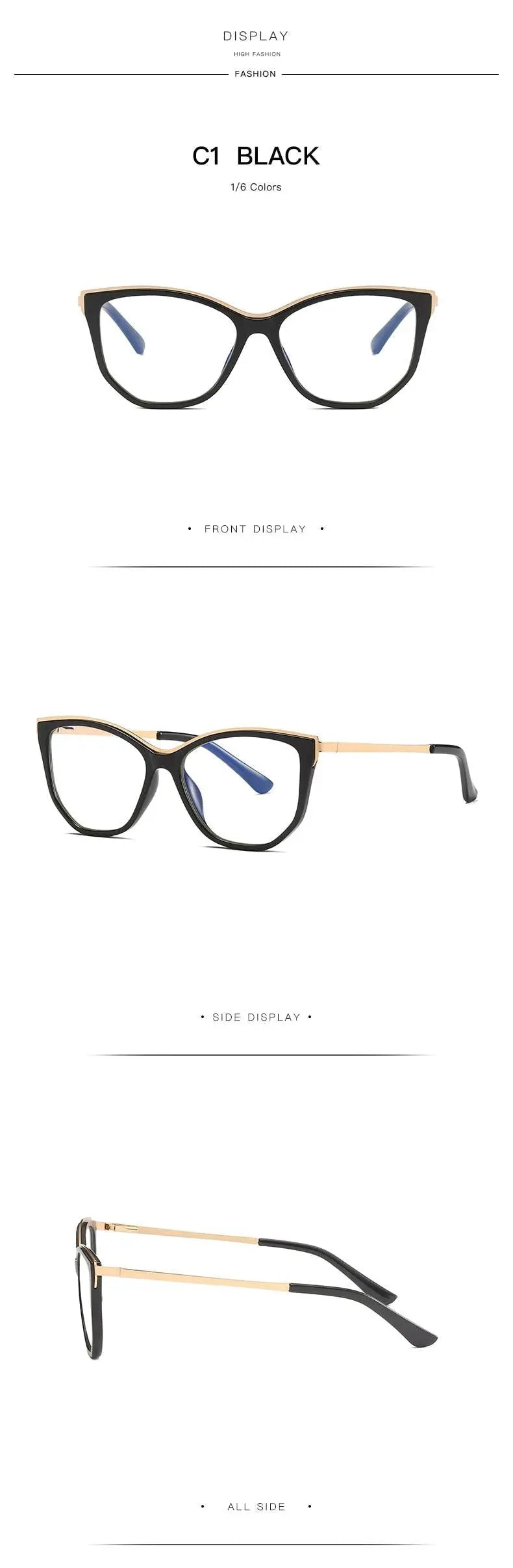 Women's Cat Eye Full Rim Acetate Prescription Glasses 2048 — view 15 | Rx Spectacle