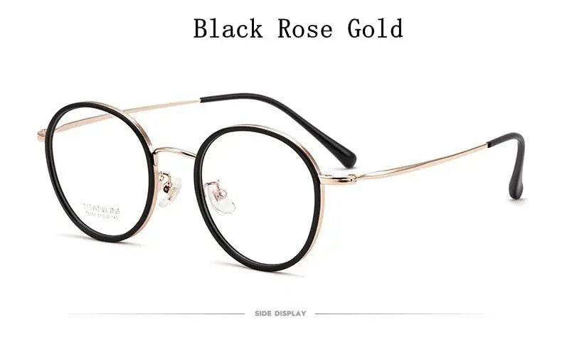 Unisex Round Full Rim Titanium Prescription Glasses T6053 — view 16 | Rx Spectacle
