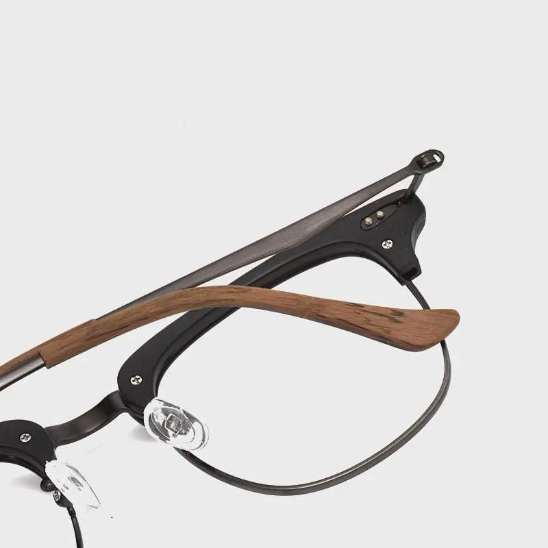 Men's Round Full Rim Alloy Prescription Glasses 8057 — view 5 | Rx Spectacle