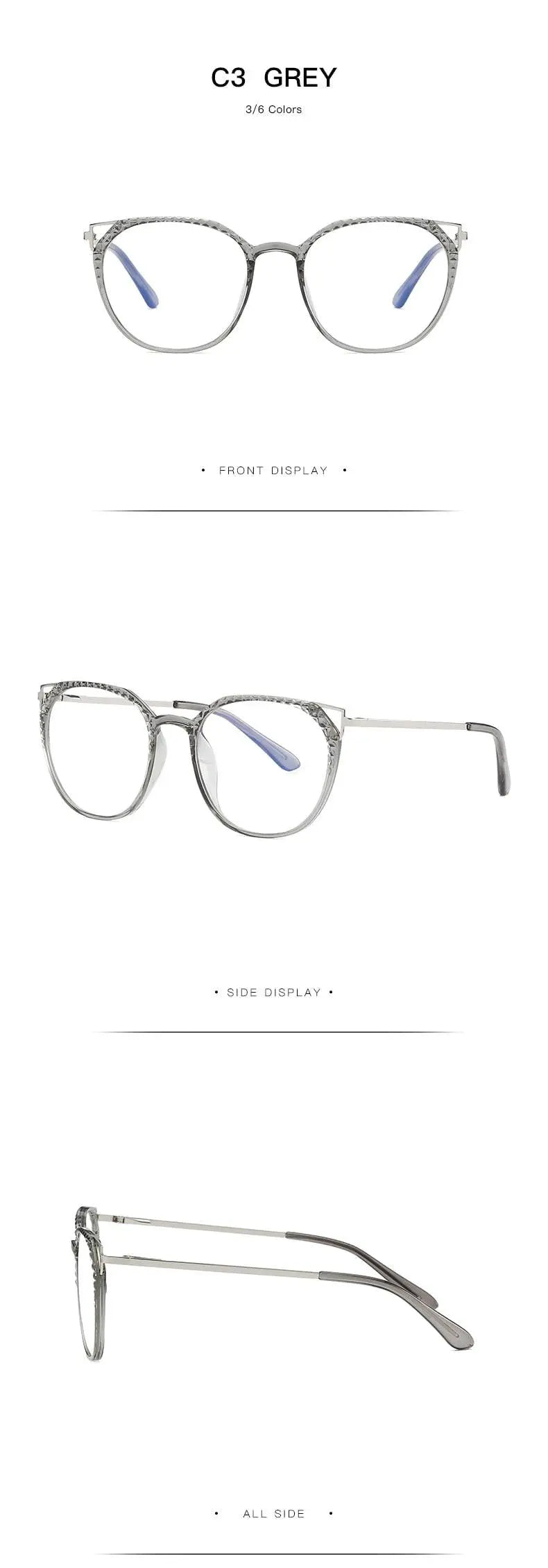 Women's Round Full Rim TR90 Prescription Glasses 2054 — view 19 | Rx Spectacle