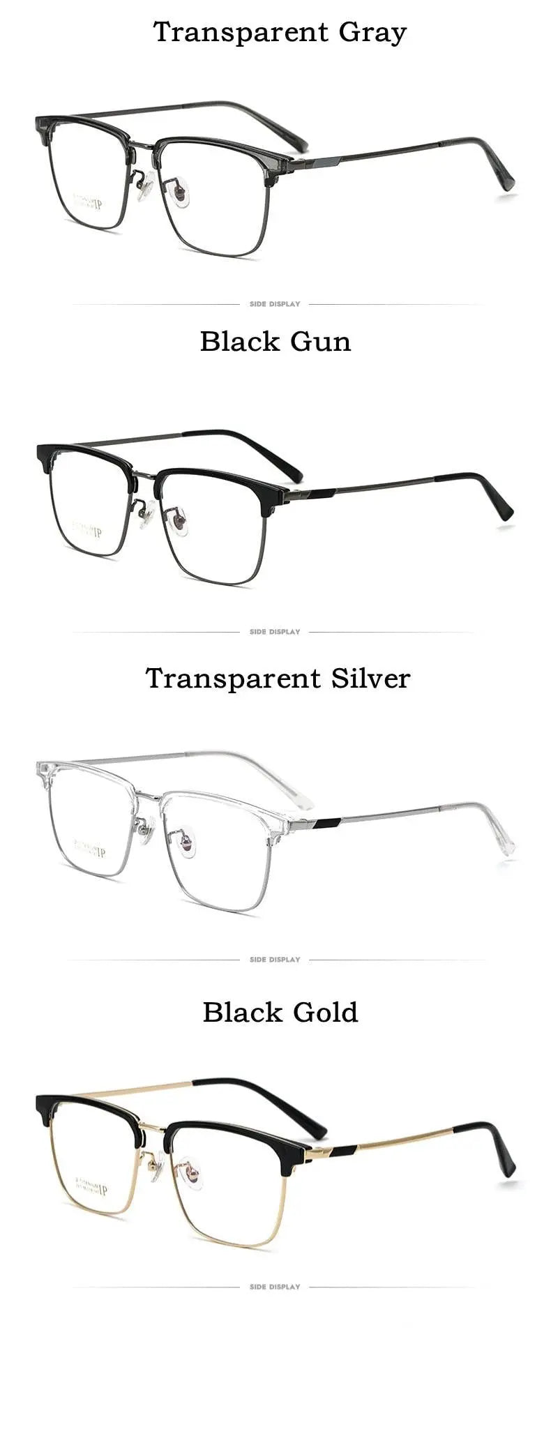 Men's Square Full Rim Titanium Prescription Glasses 2311YJ — view 14 | Rx Spectacle