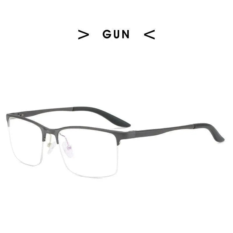 Men's Square Semi-Rimless Titanium Prescription Glasses P6325 — view 5 | Rx Spectacle