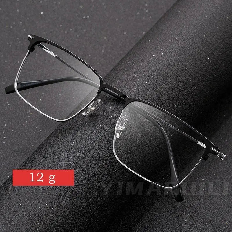 Men's Square Full Rim Titanium Prescription Glasses Y0606 — view 2 | Rx Spectacle