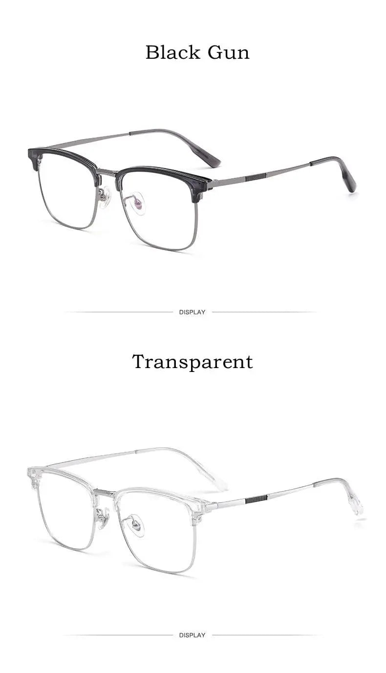 Men's Square Full Rim Titanium Prescription Glasses 2312YJ — view 14 | Rx Spectacle