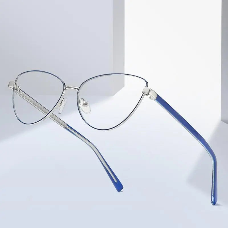 Women's Cat Eye Full Rim Alloy Prescription Glasses 3006 — view 2 | Rx Spectacle