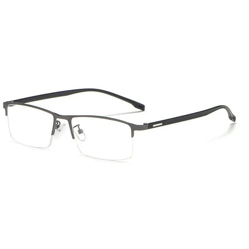 Men's Rectangular Semi-Rimless Alloy Prescription Glasses 9102 — view 6 | Rx Spectacle