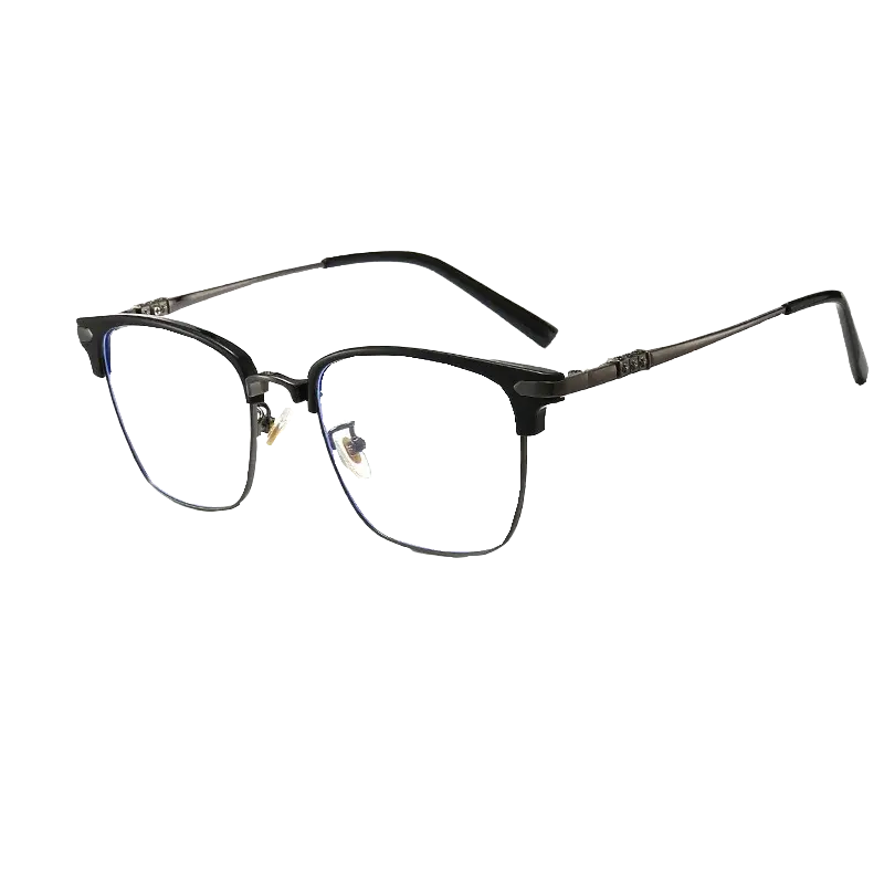 Unisex Square Full Rim Titanium Prescription Glasses 7509 — view 6 | Rx Spectacle