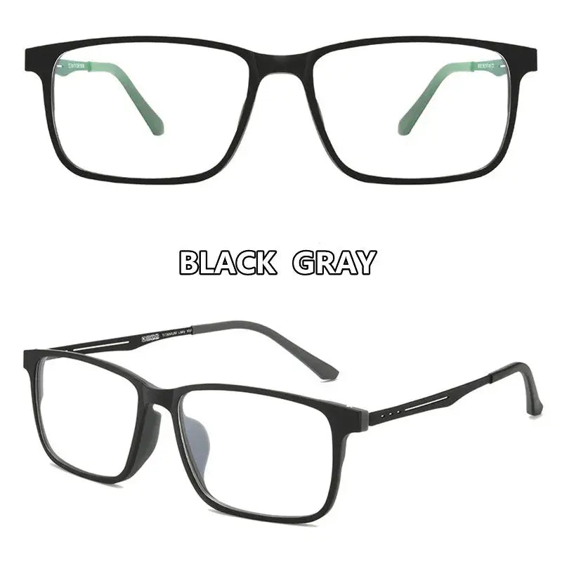 Unisex Square Full Rim Titanium Reading Glasses F3003 — view 6 | Rx Spectacle