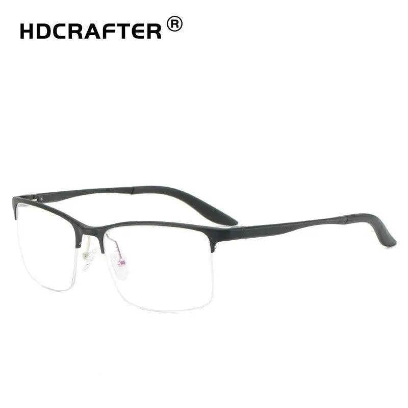 Men's Square Semi-Rimless Titanium Prescription Glasses P6325 — view 9 | Rx Spectacle
