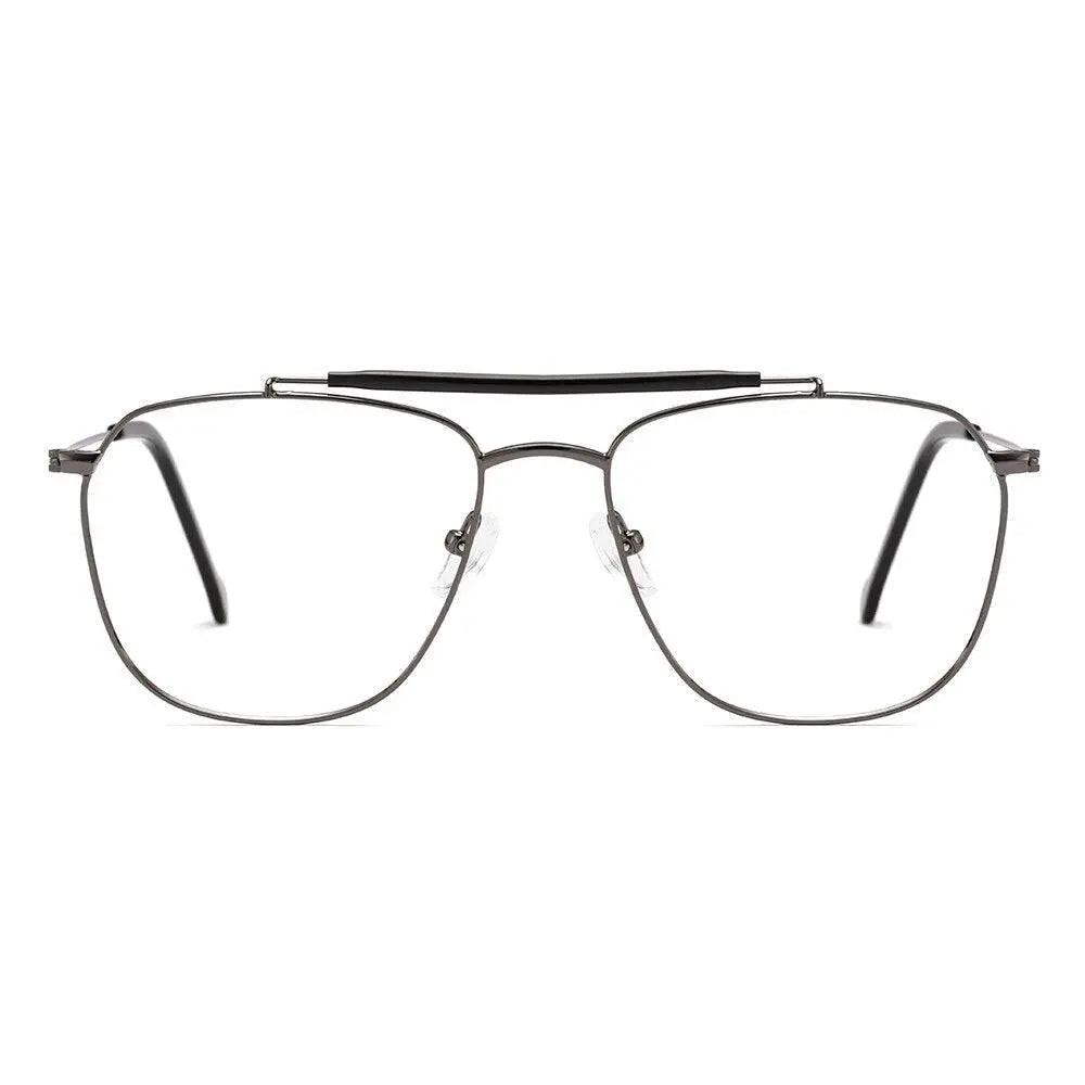 Men's Square Full Rim Alloy Double Bridge Prescription Glasses M1876 — view 8 | Rx Spectacle