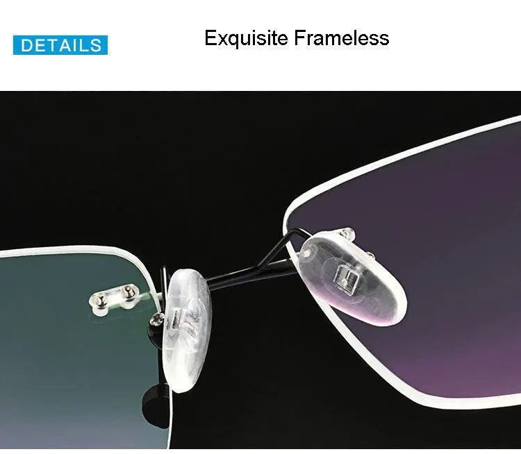 Men's Rimless Alloy Screwless Prescription Glasses 7053 — view 15 | Rx Spectacle