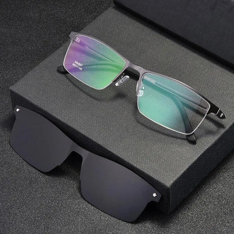 Unisex Full Rim Alloy Clip-On Prescription Glasses 94007 — view 4 | Rx Spectacle