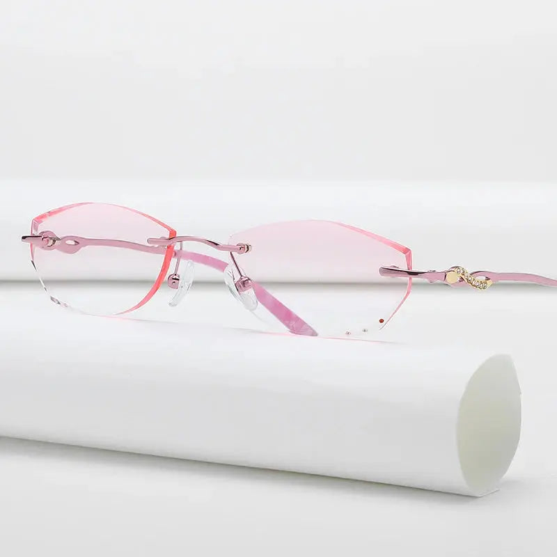 Women's Oval Rimless Alloy Prescription Glasses 58068 — view 6 | Rx Spectacle