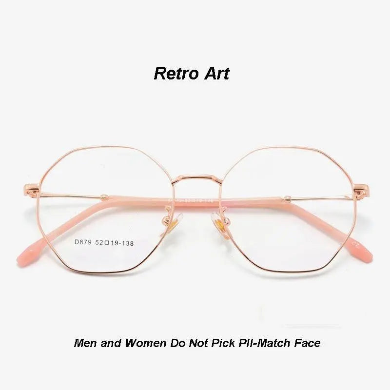Unisex Polygon Full Rim Alloy Prescription Glasses D879 — view 2 | Rx Spectacle