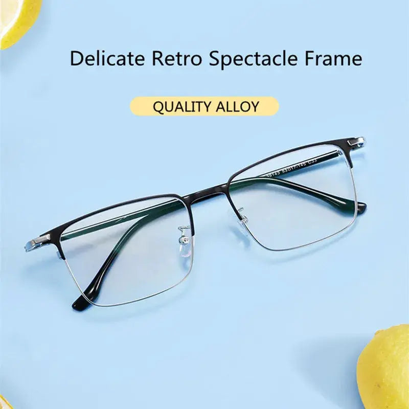 Unisex Square Full Rim Alloy Reading Glasses 39143 — view 2 | Rx Spectacle