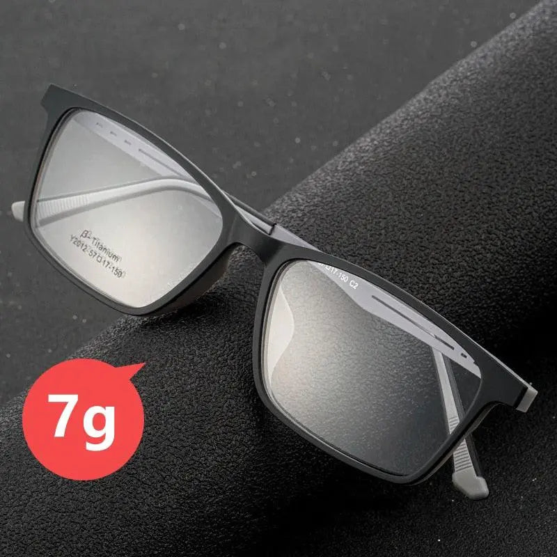 Men's Square Full Rim Titanium Prescription Glasses Y2012 — view 2 | Rx Spectacle