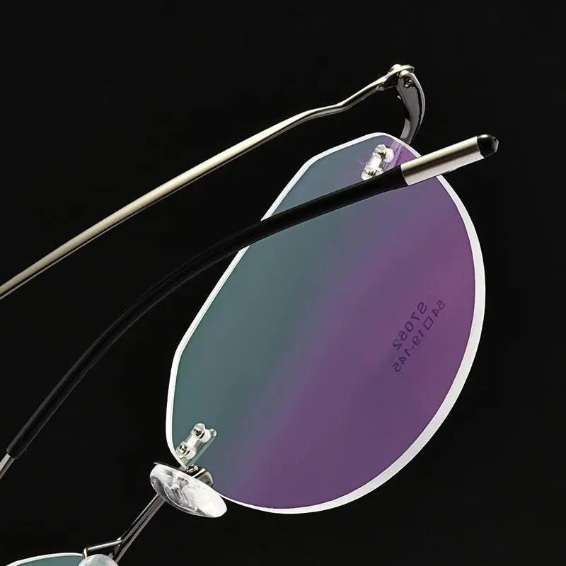 Men's Rimless Titanium Prescription Glasses S7052 — view 3 | Rx Spectacle