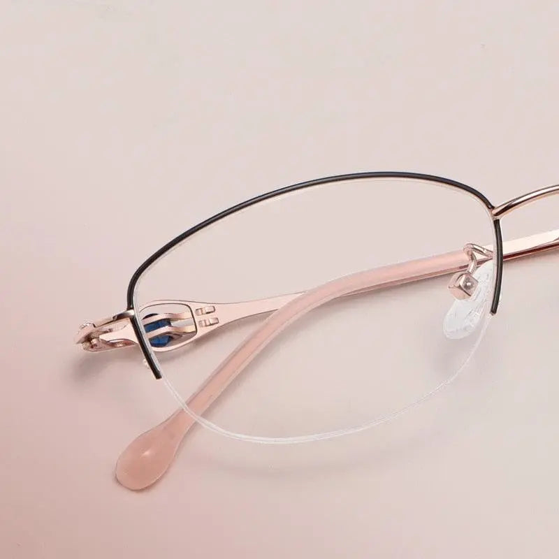 Women's Semi-Rimless Alloy Prescription Glasses 8020Z — view 7 | Rx Spectacle