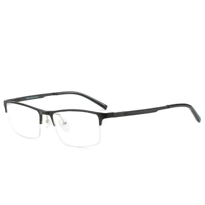 Men's Square Semi-Rimless Titanium Prescription Glasses P6342 — view 8 | Rx Spectacle