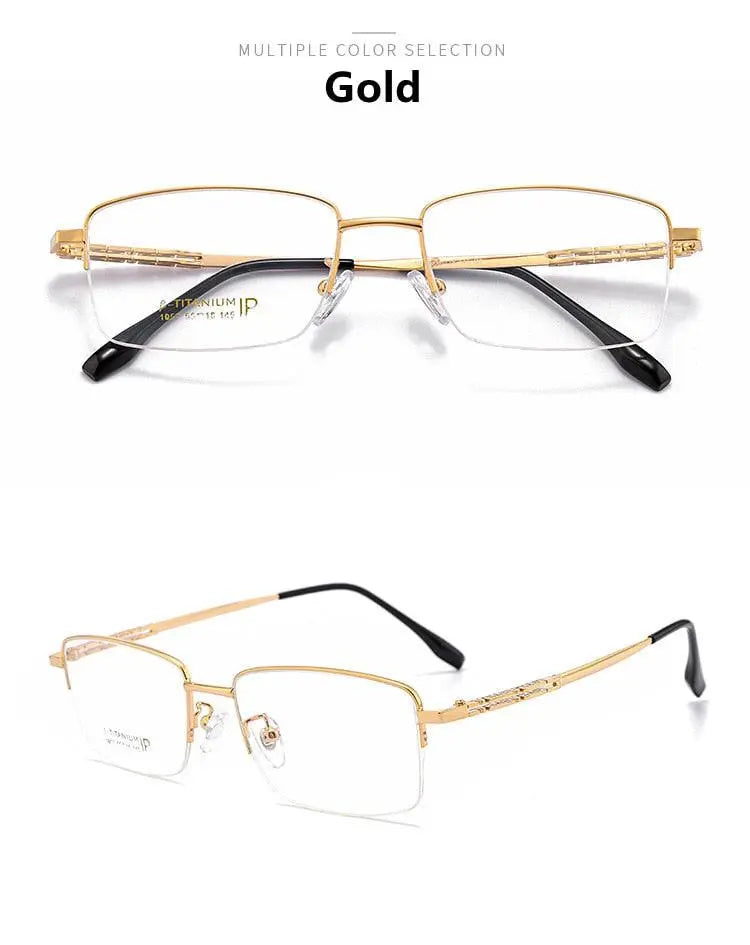 Men's Semi-Rimless Titanium Prescription Glasses 1052 — view 14 | Rx Spectacle