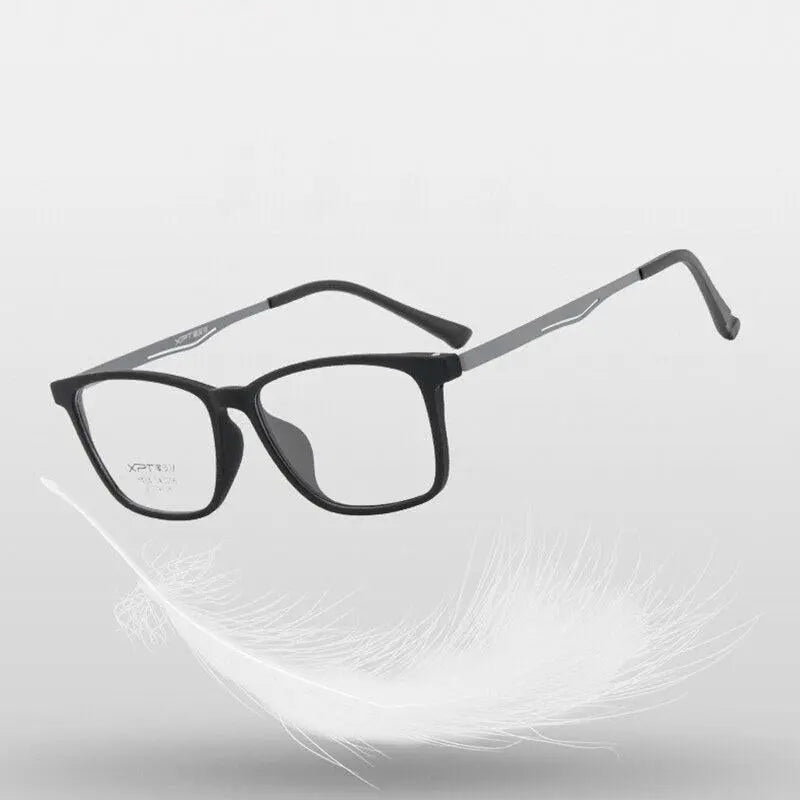 Unisex Square Full Rim Titanium Prescription Glasses 9828 — view 4 | Rx Spectacle