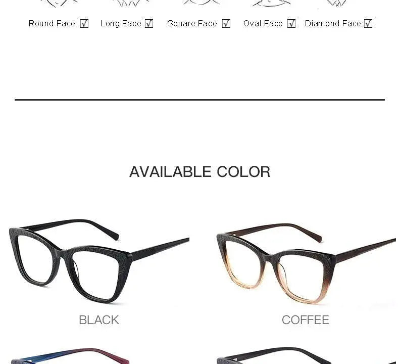 Women's Cat Eye Full Rim Acetate Prescription Glasses Z508 — view 17 | Rx Spectacle