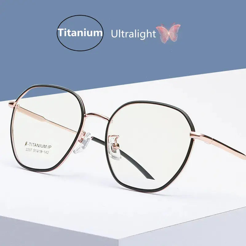 Unisex Polygon Full Rim Titanium Prescription Glasses 2237 — view 2 | Rx Spectacle