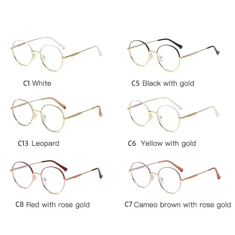 Women's Round Full Rim Alloy Prescription Glasses 95818 — view 12 | Rx Spectacle