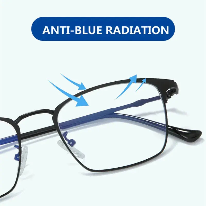 Unisex Square Full Rim Alloy Reading Glasses 101902 — view 3 | Rx Spectacle